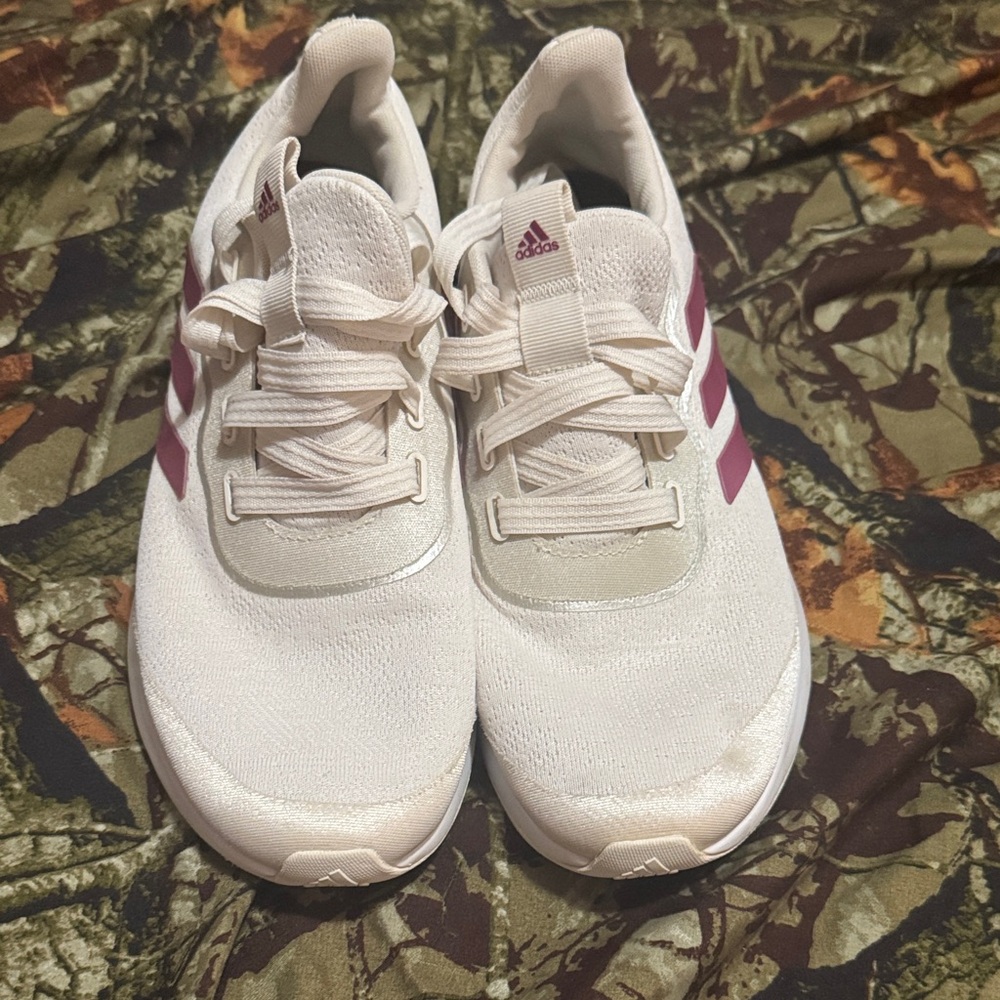 Adidas Women's White and Purple Athletic Shoes